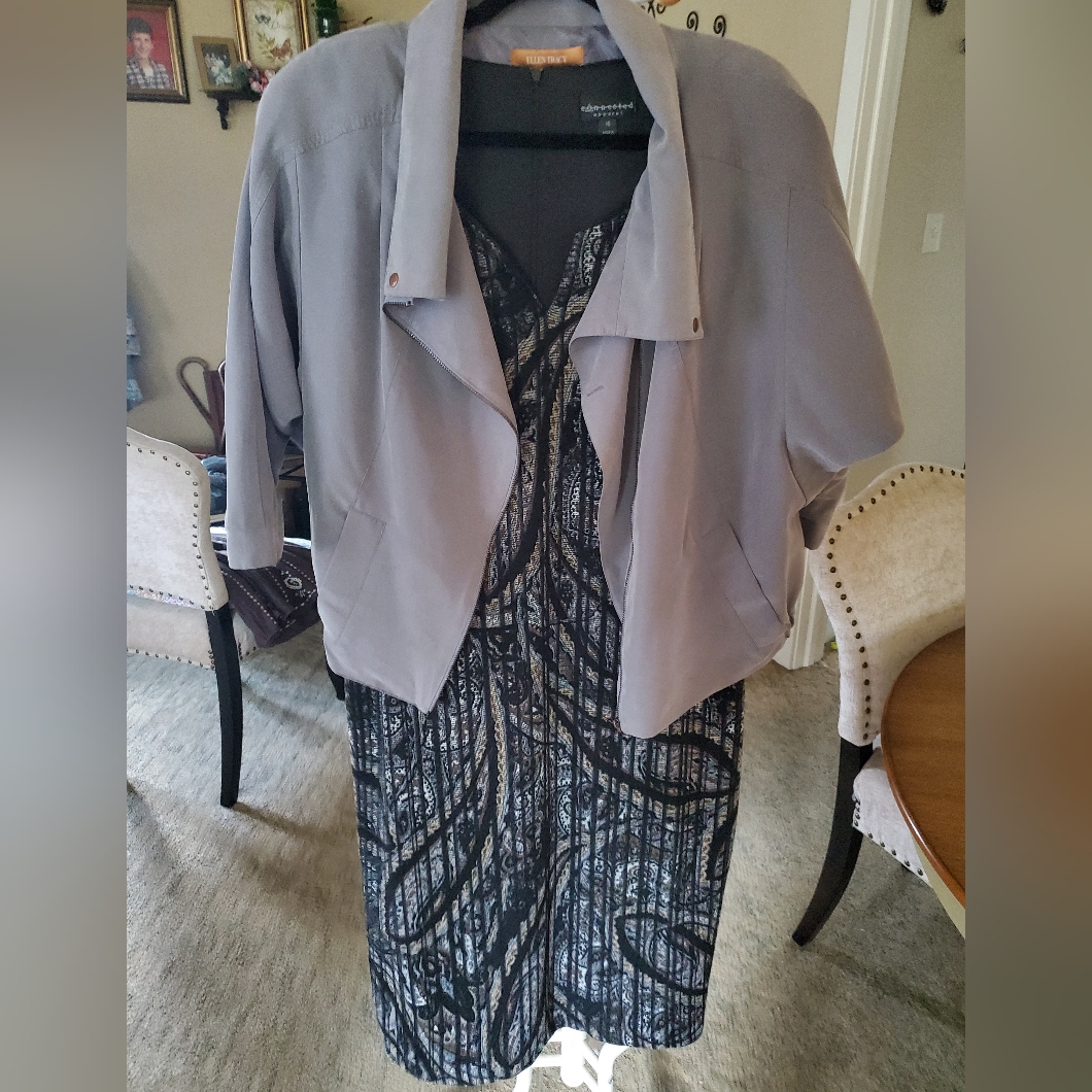 Connected Apparel Black And Gray Dress 16